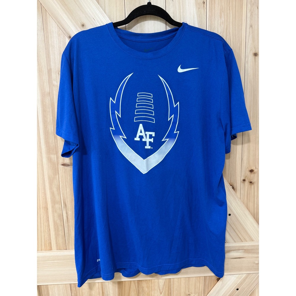 Nike Air Force Academy Falcons Dri-FIT Blue Football Graphic T-Shirt Mens L